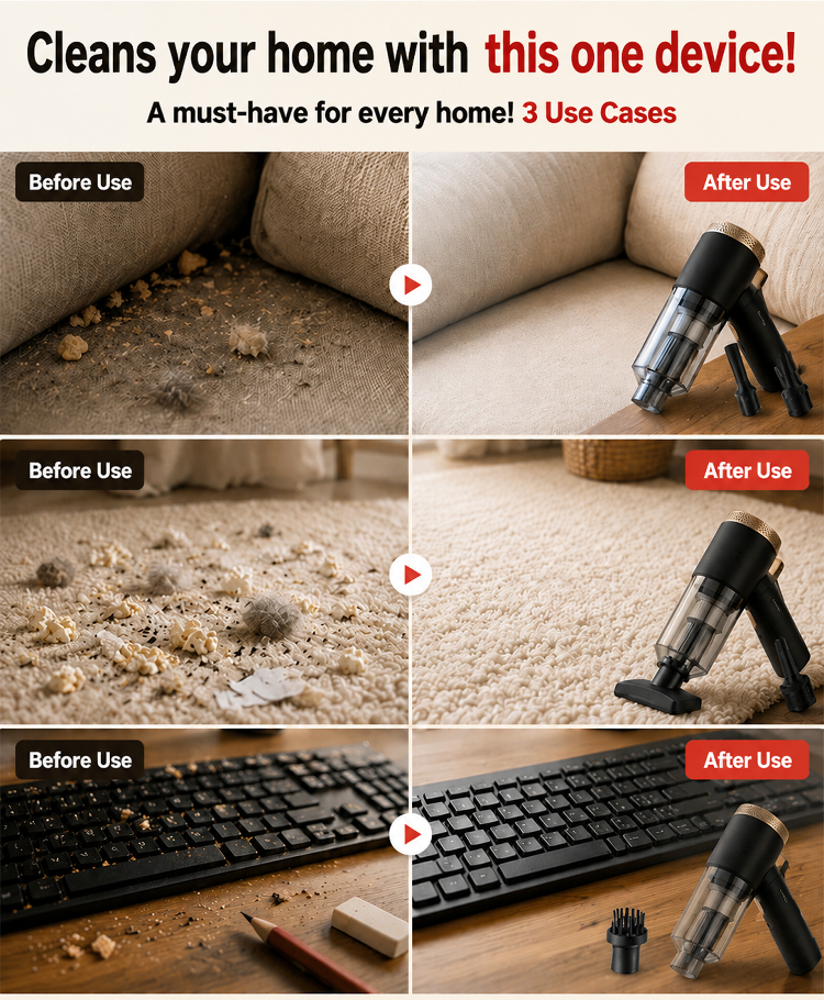 🌪️⚡ 32,000 Pa storm-force suction erases all dirt instantly!