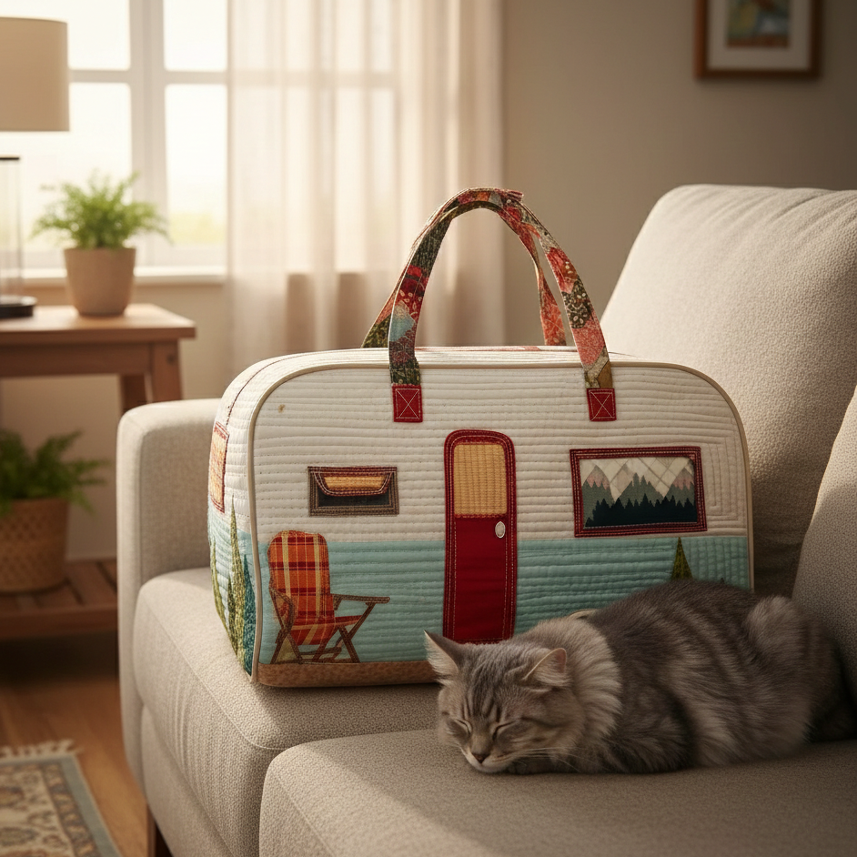 Cozy Vintage RV Travel & Weekender Bag