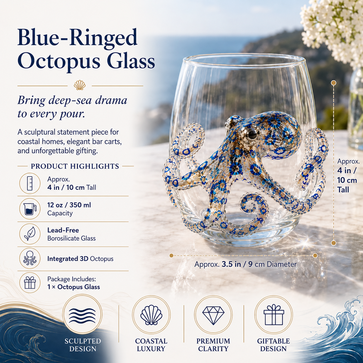 🔥 Last Day 49% OFF – 🌊 3D Ocean Animal Glassware Collection