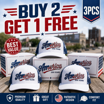 🔥🔥 Father’s Day Sale - ❤️ 🇺🇸 America 250 Years Patriotic Embroidered Mesh Trucker Cap