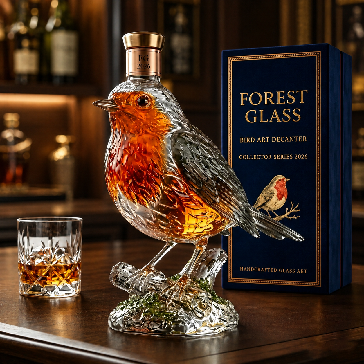 3D Robin Sculpture Collector's Edition Wine Bottle