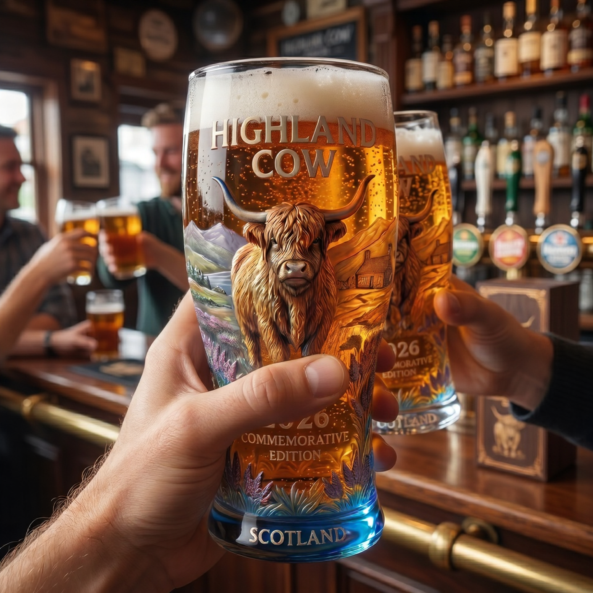Last Day Promotion: 49% Off 2026 Highland Cow Commemorative Glass Pint Glass