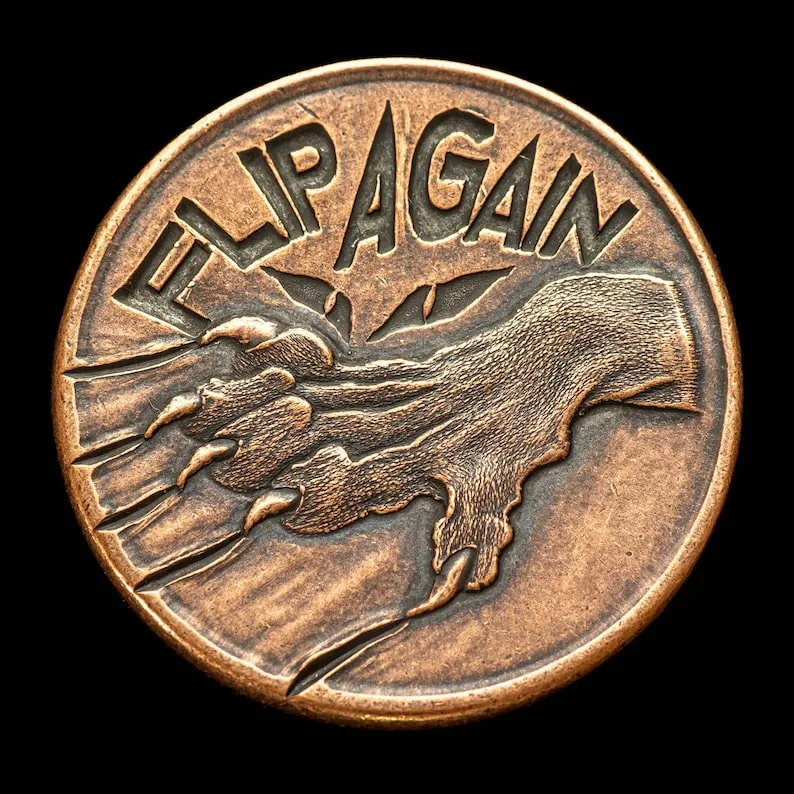 Pet the Cat / Flip Again-Copper Decision Maker Coin
