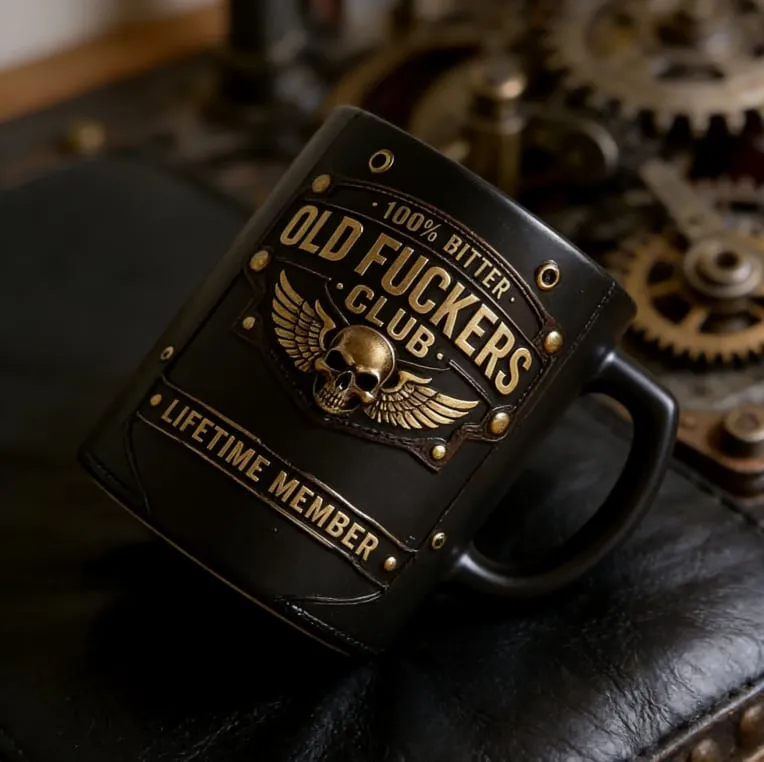 ☕ OLD FUCKERS CLUB™ Mug - 100% Bitter, Always Real. Lifetime Member. 😎💀