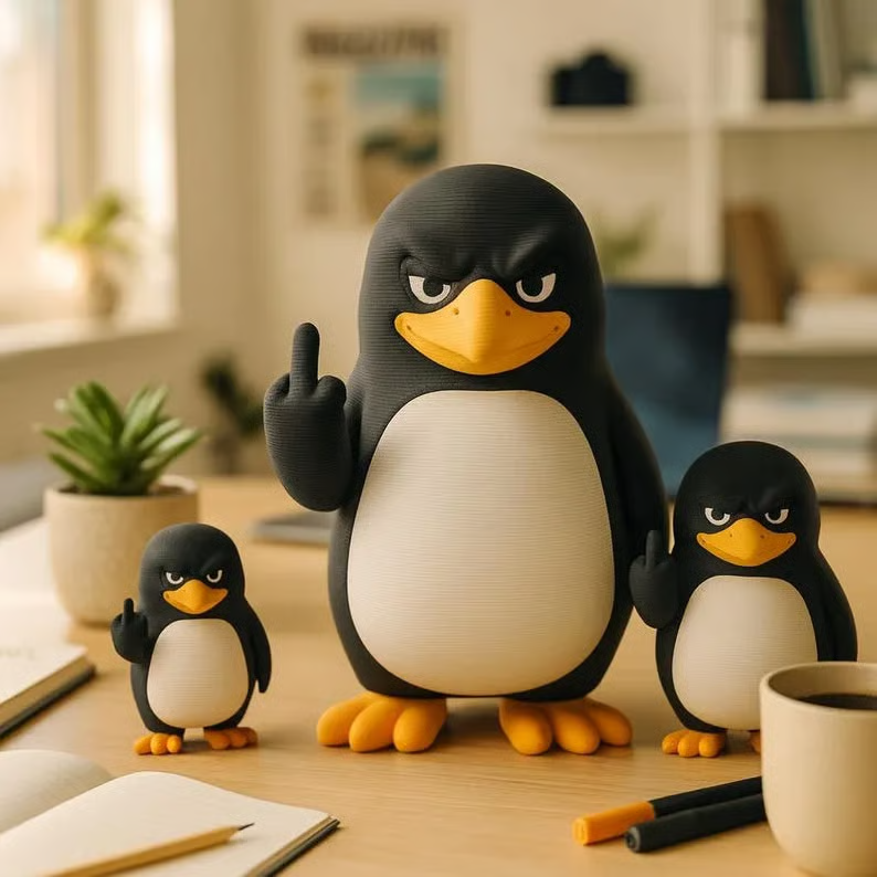 Middle Finger Penguin Figurine
