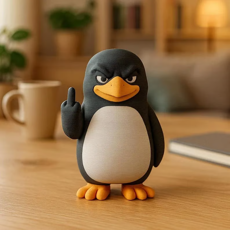 Middle Finger Penguin Figurine