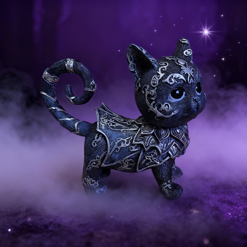 Mysterious Black Cat Statue Home Decor Desktop Ornament