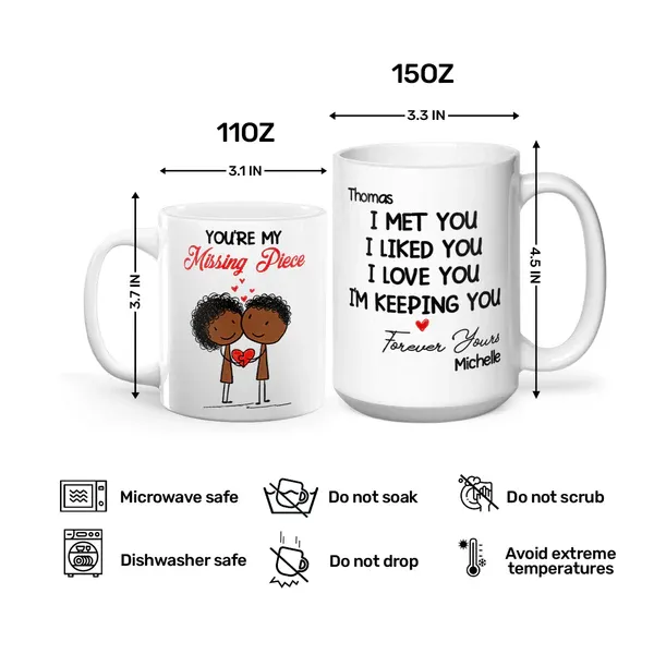 You're My Missing Piece - Personalized Ceramic Coffee Mug