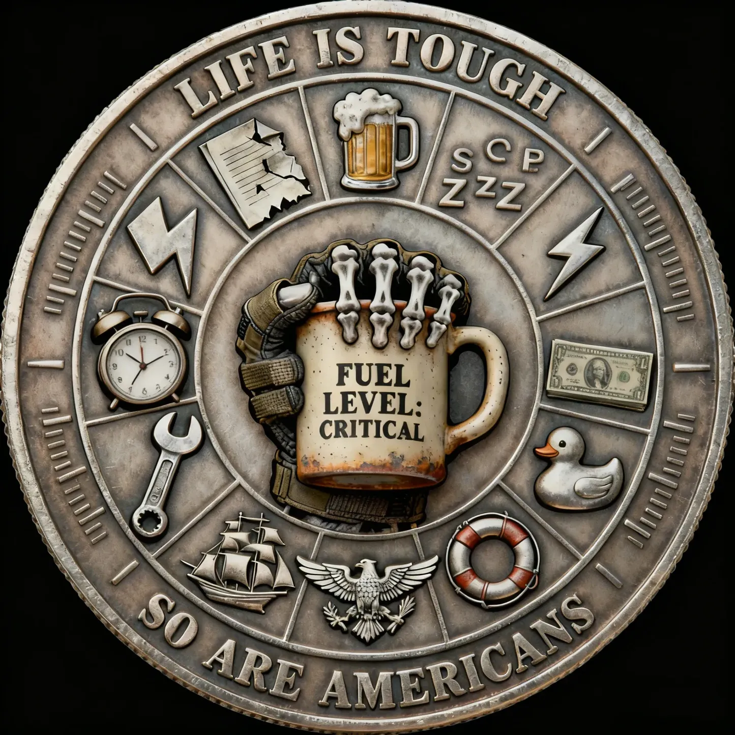 Chaos Operator: Fueled by Coffee & Grit Tactical Challenge Coin