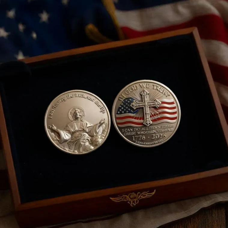 ✝️ Jesus Commemorative Coin 🇺🇸🪙-“In God We Trust”