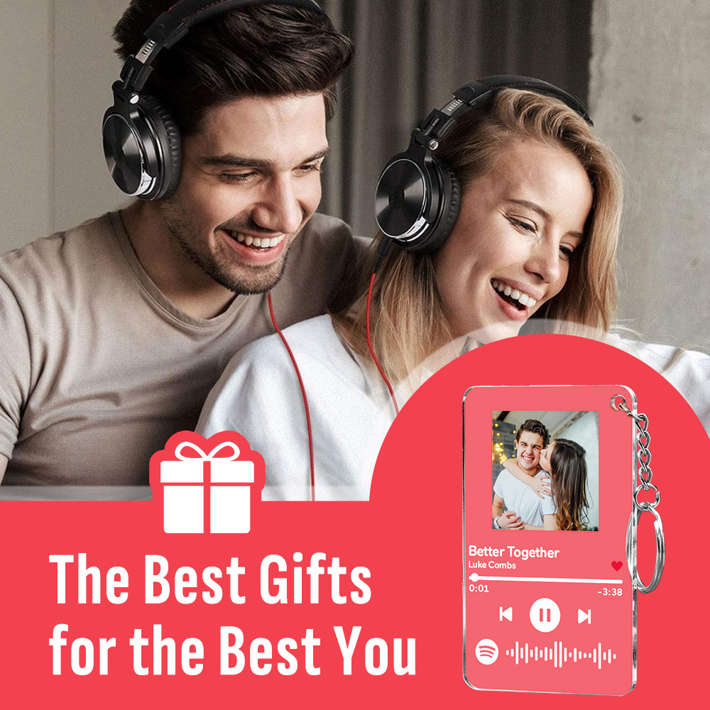 Scannable Spotify Code Plaque Keychain Music and Photo Acrylic Gifts for BFF-Lovesyouforever