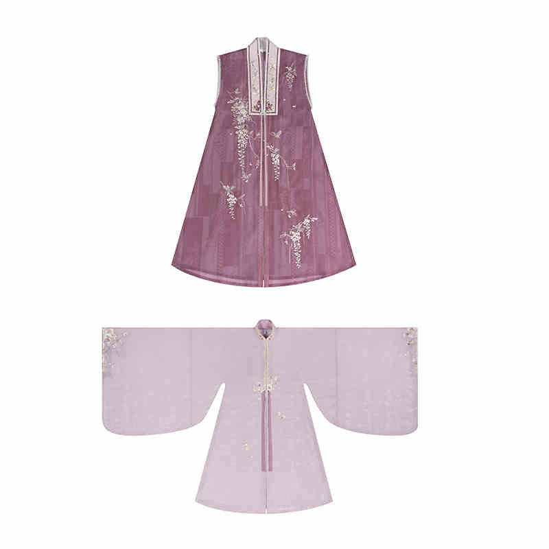 Whispers of a Misty Paradise - Traditional Stand Collar Embroidered Hanfu Dress Set-Lovesyouforever
