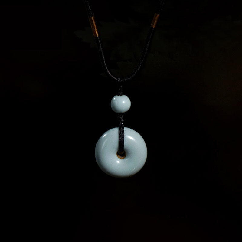 Jingdezhen Ru Kiln Peace Knot Pendant Necklace – A Thoughtful Birthday Gift for Mom or Wife-Lovesyouforever
