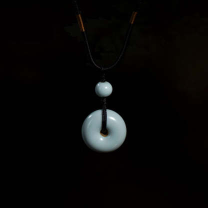 Jingdezhen Ru Kiln Peace Knot Pendant Necklace – A Thoughtful Birthday Gift for Mom or Wife-Lovesyouforever