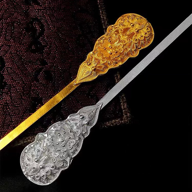 Handcrafted Vintage Chinese Style 999 Sterling Silver Filigree Butterfly and Flowers Hairpin-Lovesyouforever