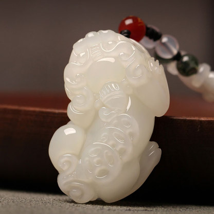 Natural Hetian Jade Pixiu「Fortune and Prosperity」Pendant Jade Necklace for Men and Women Chinese Jewelry Gift-Lovesyouforever