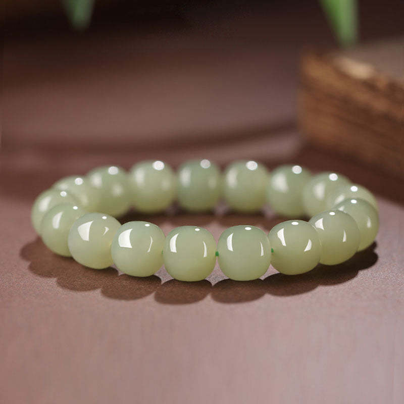 Minimalist Classic Style Natural Hetian Qingshui Jade Bracelet for Women Chinese Jewelry Gift-Lovesyouforever