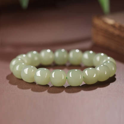 Minimalist Classic Style Natural Hetian Qingshui Jade Bracelet for Women Chinese Jewelry Gift-Lovesyouforever