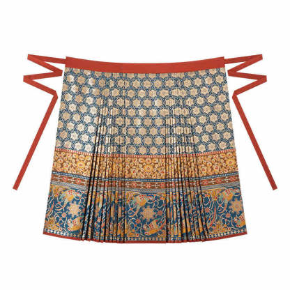 Women's Ming Dynasty-style Gold Embroidered Mamianqun Hanfu Skirt-Lovesyouforever