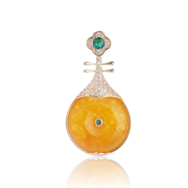 Chinese Classical Pipa Brooch with Cubic Zirconia Best Jewelry Gift-Lovesyouforever