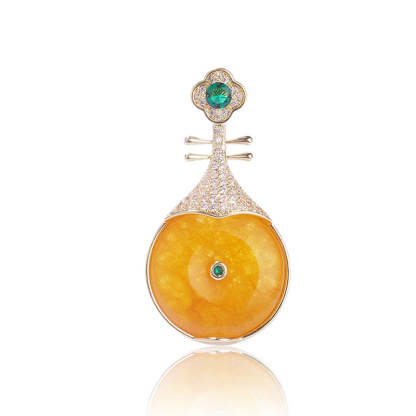 Chinese Classical Pipa Brooch with Cubic Zirconia Best Jewelry Gift-Lovesyouforever