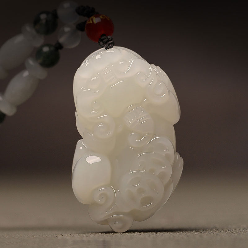 Natural Hetian Jade Pixiu「Fortune and Prosperity」Pendant Jade Necklace for Men and Women Chinese Jewelry Gift-Lovesyouforever