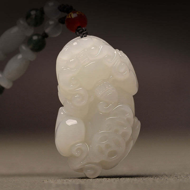 Natural Hetian Jade Pixiu「Fortune and Prosperity」Pendant Jade Necklace for Men and Women Chinese Jewelry Gift-Lovesyouforever