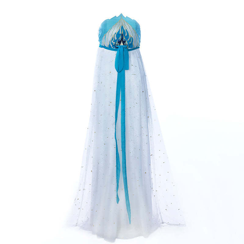 BlueDail Blue Sacred Fire Embroidery Hanfu Clothing Daily Wear(4Pcs)-Lovesyouforever