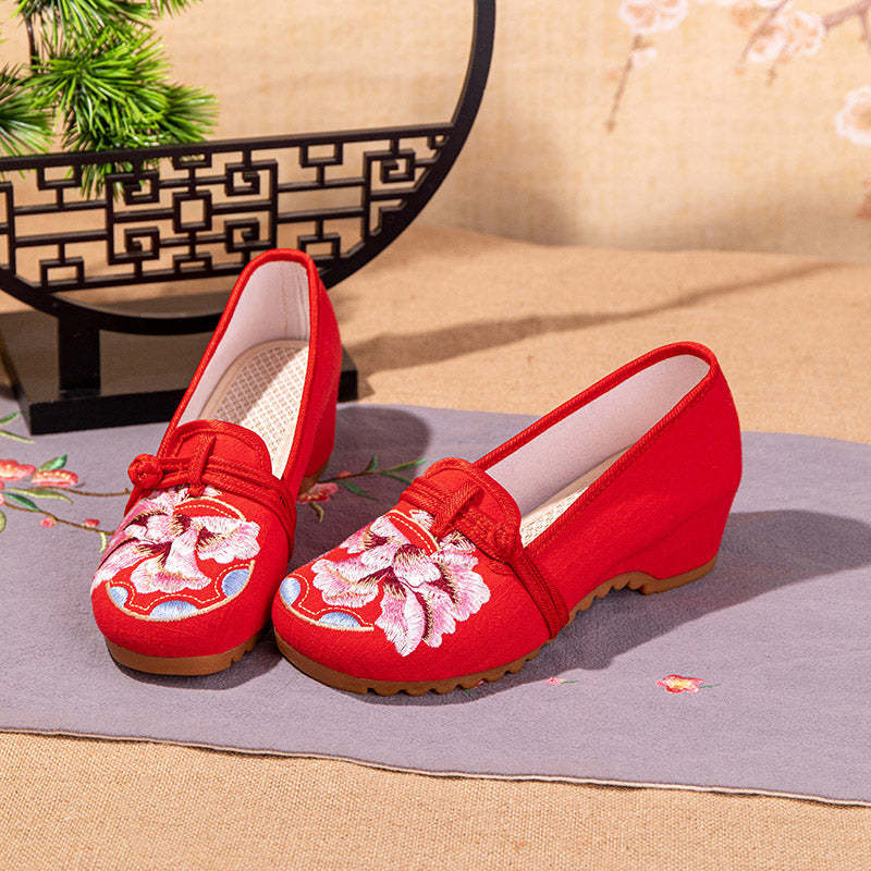 Vintage Handmade Chinese Buckle Embroidered Casual Shoes-Lovesyouforever