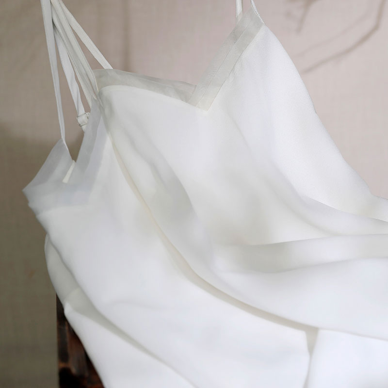 Pearl White Mulberry Silk Camisole Hanfu Undershirt-Lovesyouforever