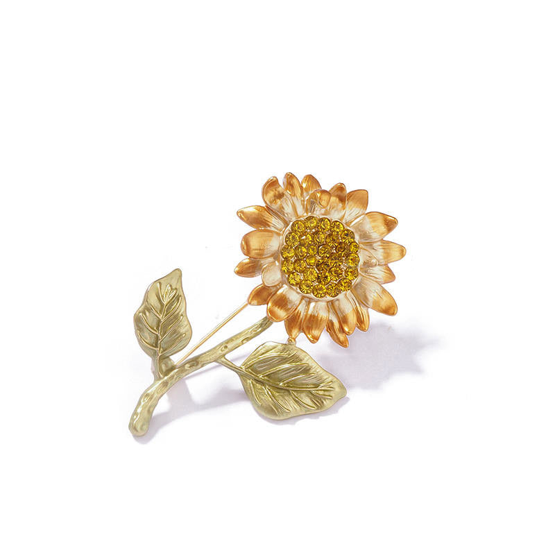 Rising Sunflower - Austrian Crystal Sunflower Brooch Jewelry Gift-Lovesyouforever