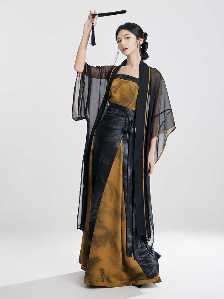 Moonlit Night - Song Style Three-Pleat Skirt Hanfu Set Traditional Chinese Style Skirt-Lovesyouforever