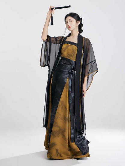 Moonlit Night - Song Style Three-Pleat Skirt Hanfu Set Traditional Chinese Style Skirt-Lovesyouforever