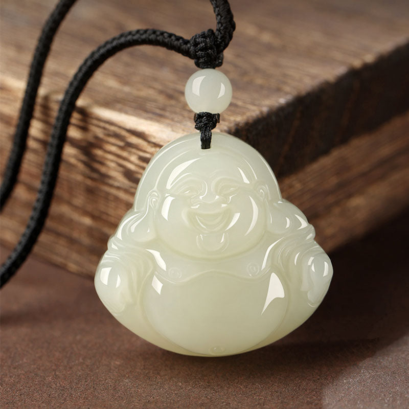 Natural Hetian Jade Maitreya Buddha Gemstone Pendant for Women-Lovesyouforever
