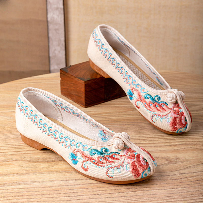 Retro Phoenix Pattern Embroidered Women's Casual Shoes-Lovesyouforever