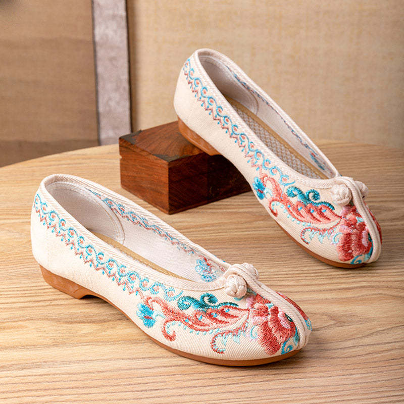 Retro Phoenix Pattern Embroidered Women's Casual Shoes-Lovesyouforever
