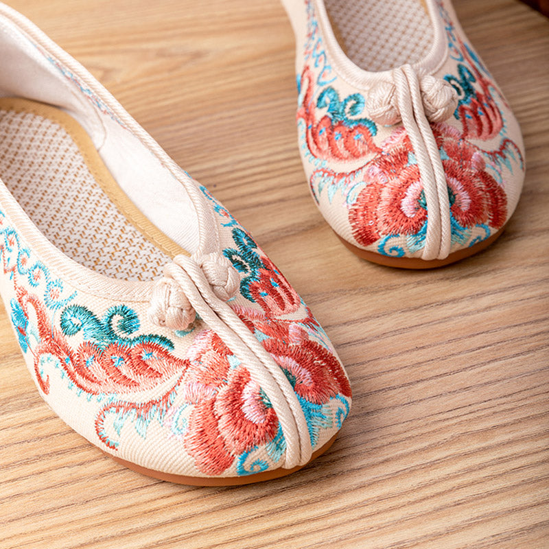 Retro Phoenix Pattern Embroidered Women's Casual Shoes-Lovesyouforever