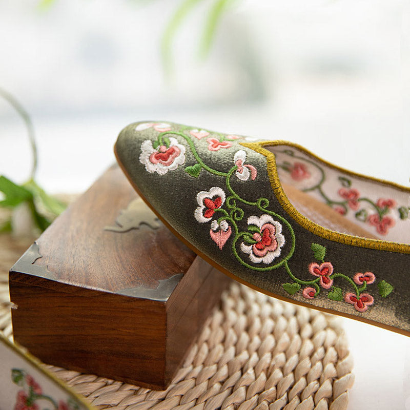 Flowering Vines Embroidered Flat Shoes for Women-Lovesyouforever