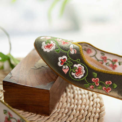 Flowering Vines Embroidered Flat Shoes for Women-Lovesyouforever