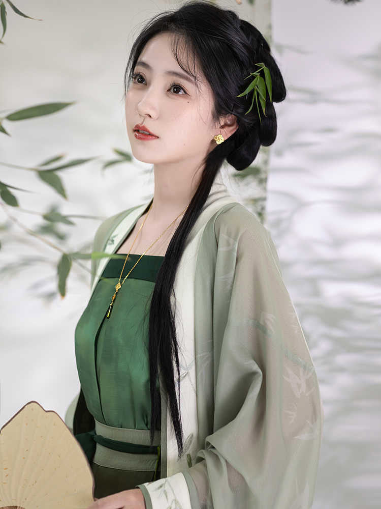 Veiled in Mist and Rain - Song Dynasty-Inspired Fresh Green Modern Hanfu Outfit-Lovesyouforever