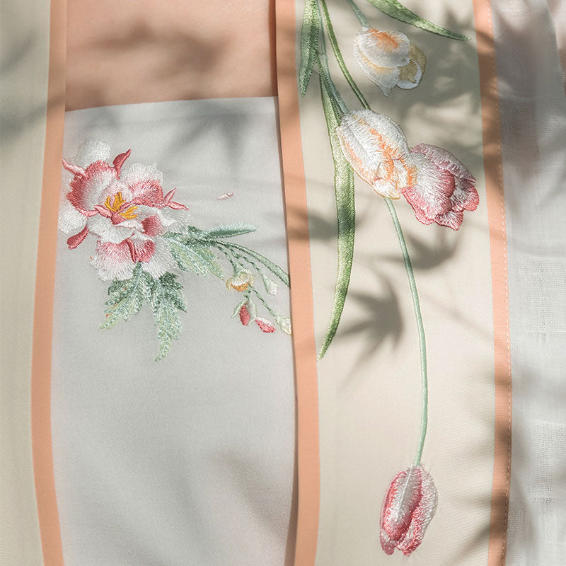 Elegant Vintage Floral Embroidered Camisole Sleeveless Hanfu Undershirt-Lovesyouforever