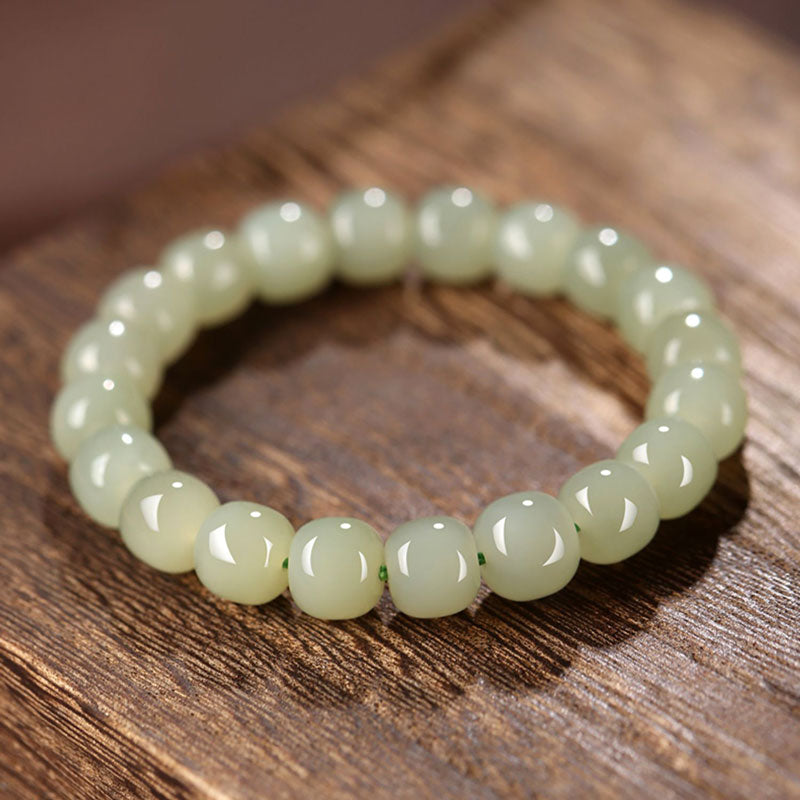 Minimalist Classic Style Natural Hetian Qingshui Jade Bracelet for Women Chinese Jewelry Gift-Lovesyouforever
