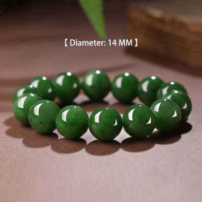 Chinese Classic Minimalist Design Xinjiang Hetian Jade Green Jade Beaded Bracelet-Lovesyouforever