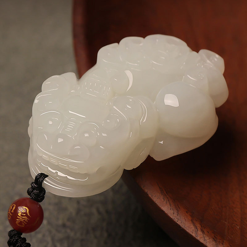 Natural Hetian Jade Pixiu「Fortune and Prosperity」Pendant Jade Necklace for Men and Women Chinese Jewelry Gift-Lovesyouforever
