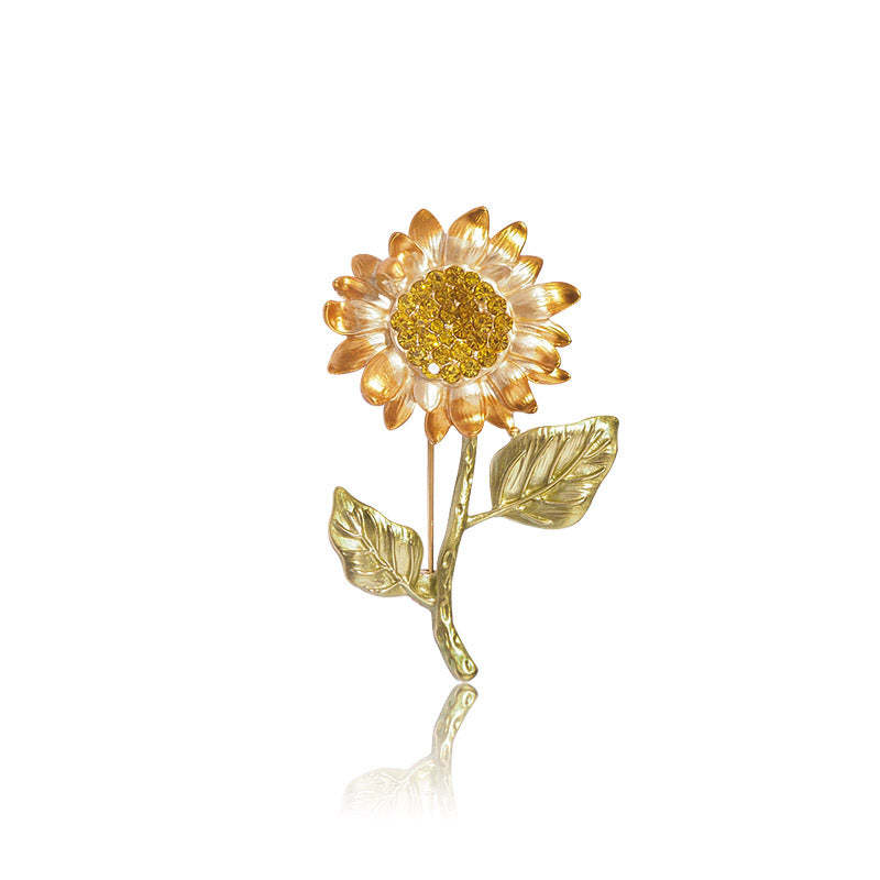 Rising Sunflower - Austrian Crystal Sunflower Brooch Jewelry Gift-Lovesyouforever