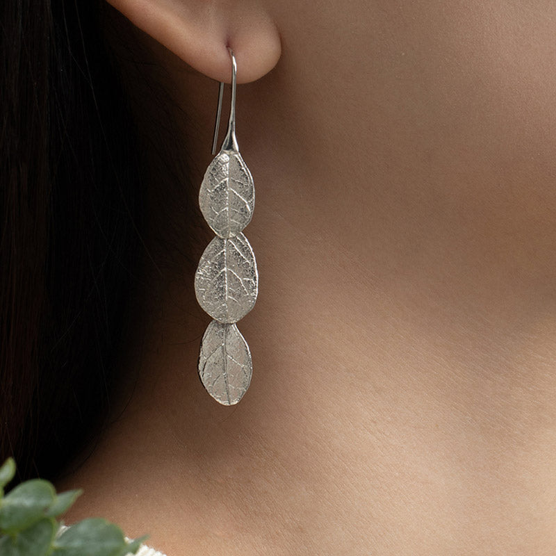 Natural Inspired S925 Sterling Silver Graceful Leaf Earrings-Lovesyouforever