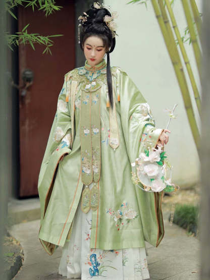 Song of Hibiscus Traditional Ancient Chinese Dress Embroidered Hanfu Clothing Mamianqun Hanfu Skirt-Lovesyouforever