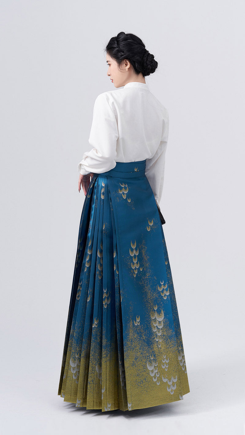 The Sea Glinted in The Moonlight - Embroidery Mamianqun Hanfu Skirt-Lovesyouforever