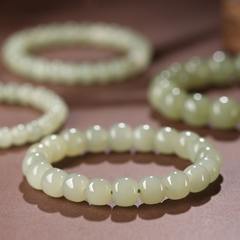 Minimalist Classic Style Natural Hetian Qingshui Jade Bracelet for Women Chinese Jewelry Gift-Lovesyouforever