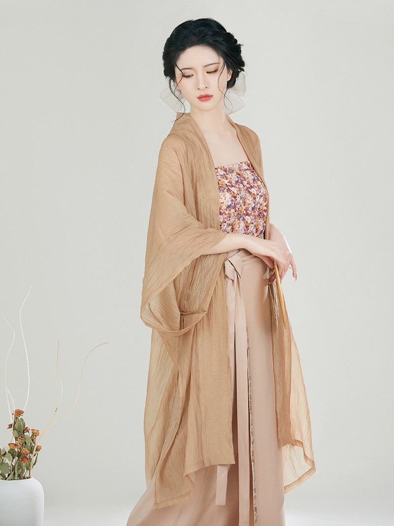 Bloom in a Dream - Khaki Chinese Style Skirt Set-Lovesyouforever